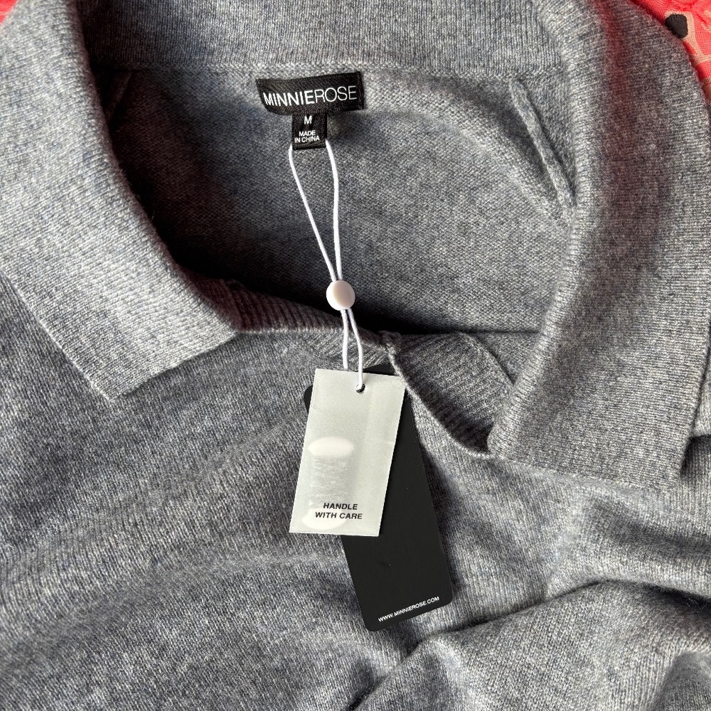 MINNIE ROSE Collared Cashmere Sweater - Picture 7 of 8